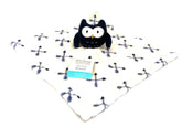 New With Tags Owl Stuffed Animal Security Blanket by Hudson Baby 14" x 14" 100% Polyester - TheRealThreads